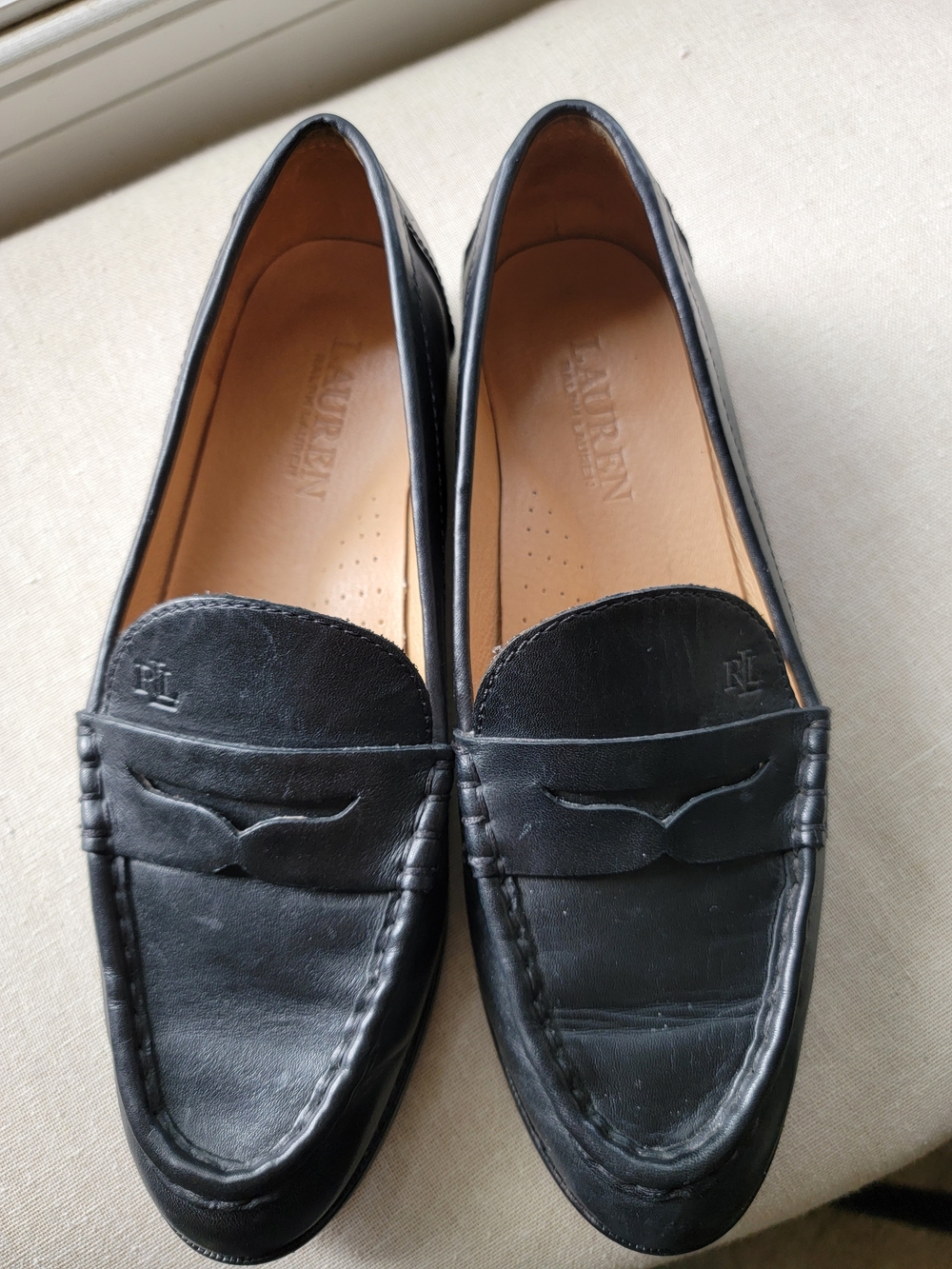 Ralph Lauren Black Leather Men’s Penny Loafers
